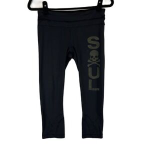 Lululemon SoulCycle Leggings Crop‎ Black Skull Athletic Workout Womens